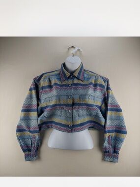 Cropped Vintage Button-up sz Lg